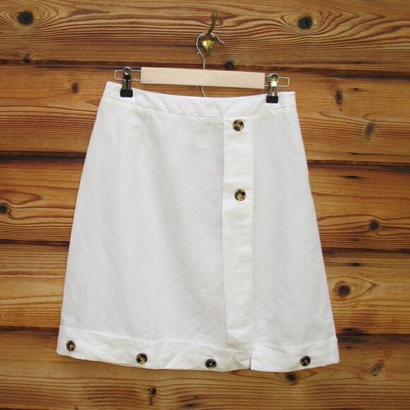 NWT White Linen Blend Skirt